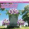 3 Pcs Artificial Cemetery Flower Saddles, Rose Headstone Flower Saddle,Cemetery Memorial Flowers with Vase for Outdoor Grave Tombstone Decorations  (Purple White)